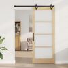 vidaXL Sliding Door Natural 86 x 211 cm Solid Pine Wood and Glass
