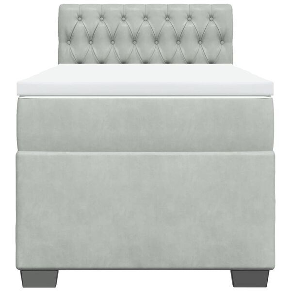 vidaXL Box Spring Bed with Mattress Light Grey 80x200 cm Velvet