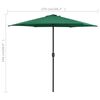 vidaXL Garden Parasol with Aluminium Pole 270x246 cm Green