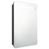 vidaXL Bathroom Cabinet | Shining black | MDF with melamine finish, glass