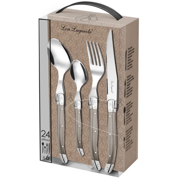 Lou Laguiole 24 Piece Cutlery Set Tradition Taupe