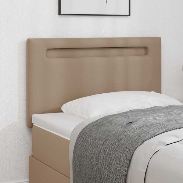 vidaXL LED Headboard Cappuccino 100 cm Faux Leather