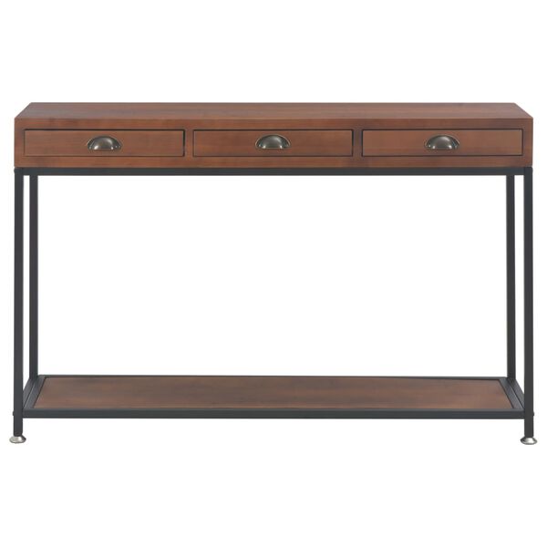 vidaXL Console Table with 3 Drawers 120x30x76 cm Solid Fir Wood