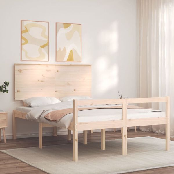 vidaXL Senior Bed without Mattress 140x200 cm Solid Wood