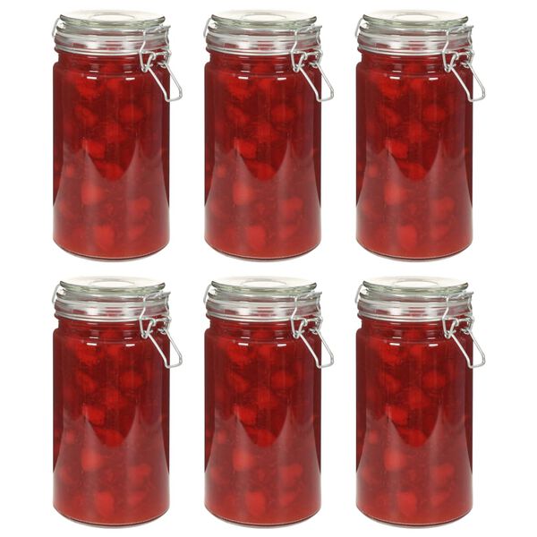 vidaXL Storage Jars with Clip Closure 6 pcs 1000 ml