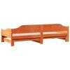 vidaXL Daybed with Trundle without Mattress Wax Brown 90x200 cm Solid Wood