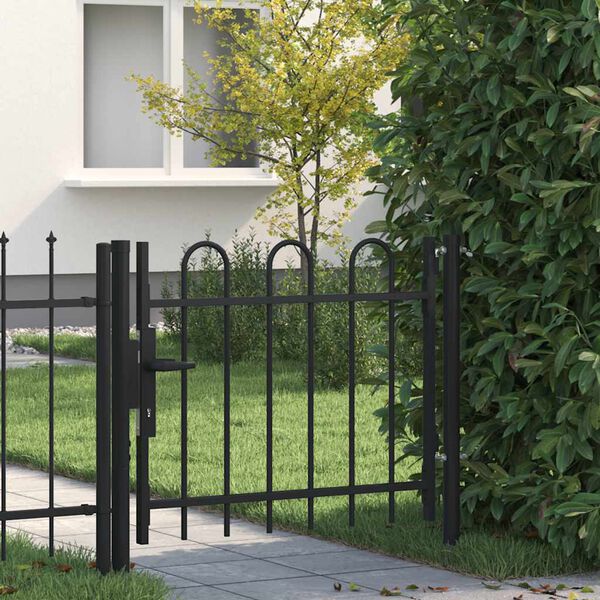 vidaXL Single Door Fence Gate Boxtel with Hoop Top 100 x 75 cm