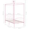 vidaXL Canopy Bed Frame without Mattress Pink Metal 100x200 cm