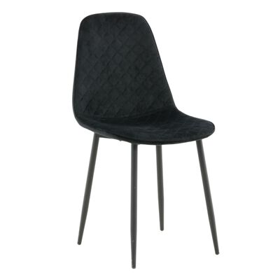 Venture Home Dining Chairs 2 pcs Polar Velvet with Stitches Black