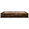 vidaXL Bed Frame without Mattress Smoked Oak 150x200 cm King Size Engineered Wood