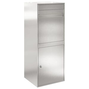 vidaXL Parcel Drop Box Silver 41 x 38 x 103 cm Stainless Steel