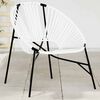 vidaXL Garden Egg Chair Black and White Poly Rattan