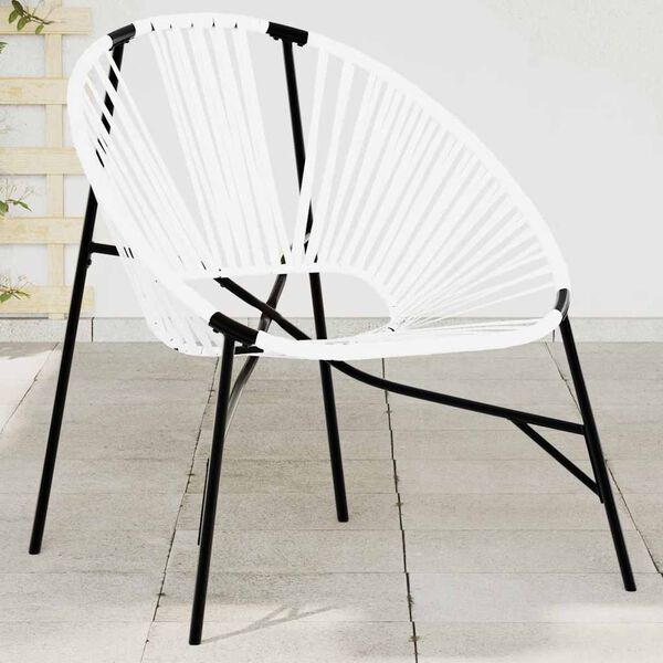 vidaXL Garden Egg Chair Black and White Poly Rattan
