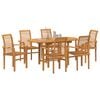 vidaXL Garden Dining Set 7 pcs Brown Solid Teak wood