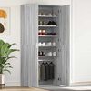 vidaXL Shoe Cabinet with Door Grey 80 x 39 x 180 cm Engineered wood