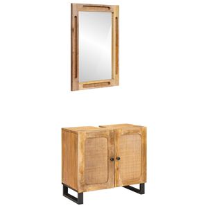 vidaXL Bathroom Sets with Storage 2 pcs Brown Solid Mango Wood