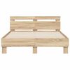 vidaXL Bed Frame with LED Sonoma 137 x 190 cm Engineered Wood