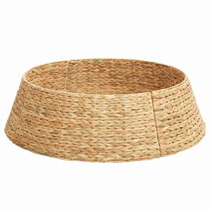 vidaXL Christmas Tree Collar Round Brown 90 x 90 x 28 cm
