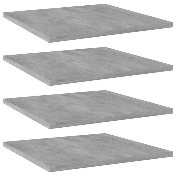 vidaXL Bookshelf Boards 4 pcs Concrete Grey 40x40x1.5 cm Engineered Wood
