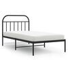 vidaXL Metal Bed Frame without Mattress with Headboard Black 107x203cm