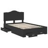 vidaXL Bed Frame with Headboard Black 120 x 200 cm Engineered Wood