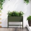 vidaXL Raised Garden Planter Olive green 60 x 26 x 45 cm Steel