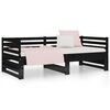 vidaXL Pull-out Day Bed without Mattress Black 2x(80x200)cm
