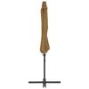 vidaXL Garden Parasol with Portable Base Taupe