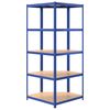 vidaXL 5-Layer Corner Shelf Blue Steel&Engineered Wood