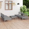 vidaXL 7 Piece Garden Lounge Set Grey Solid Pinewood