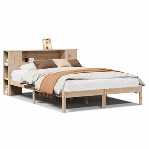 vidaXL Bookcase Bed without Mattress 135x190 cm Double Solid Wood Pine
