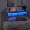vidaXL LED Headboard Grey Sonoma 220x18,5x103,5 cm Engineered Wood