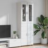 vidaXL Highboard with Shelf FLORIN High Gloss White 60 x 35 x 182 cm