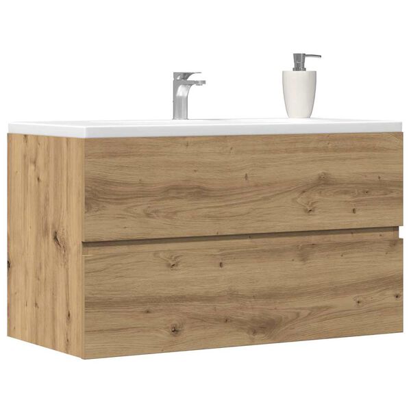 vidaXL Bathroom Hanging Cabinet Artisian Oak 80x38.5x45 cm Engineered Wood