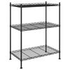 vidaXL 3-Tier Storage Rack 60x35x76 cm Black 150 kg