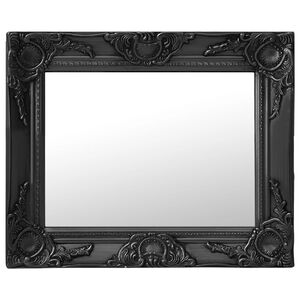 vidaXL Wall Mirror | Black | Wood, glass, engineered wood | 50x40 cm