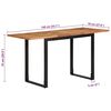 vidaXL Dining Table 140x70x75 cm Solid Wood Acacia