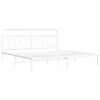 vidaXL Metal Bed Frame without Mattress with Headboard White 200x200cm
