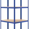 vidaXL 4-Layer Corner Shelf Blue Steel&Engineered Wood