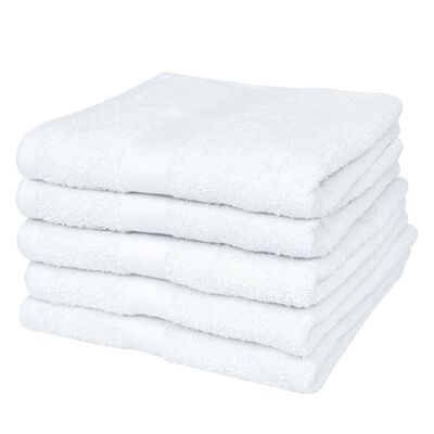 vidaXL Home Sauna Towel Set 5 pcs Cotton 500 gsm 80x200 cm White