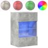 vidaXL Wall Cabinets with LED Lights for TV 2 pcs Concrete Grey 40x30x60.5 cm