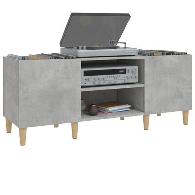 vidaXL Record Cabinet Concrete Grey 121x38x48 cm Engineered Wood