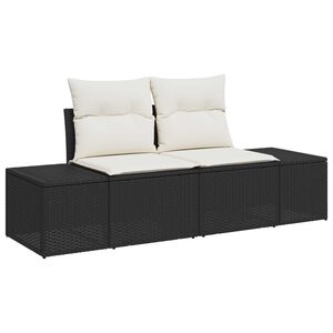 vidaXL Garden Sofa Black 123 x 62 x 69cm Poly Rattan
