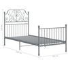 vidaXL Bed Frame without Mattress Grey Metal 100x200 cm