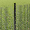 vidaXL Fence with Post Grey 0.8 x 50 m Steel and PVC
