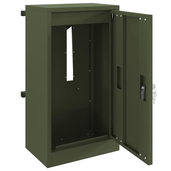 vidaXL Mailbox with Storage Olive green 30 x 20 x 55 cm Steel