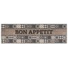vidaXL Kitchen Rug Grey Bon Appetit 150 x 45 cm 100% Polyamide