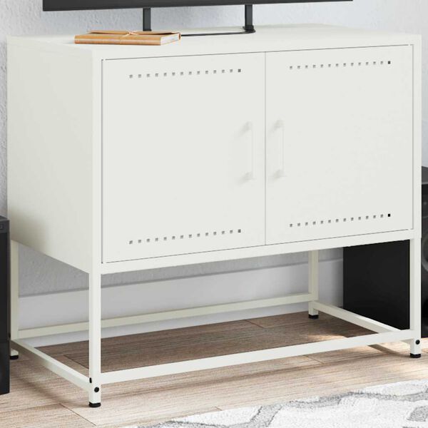 vidaXL TV Cabinet White 68.5x39x60.5 cm Steel