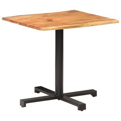 vidaXL Bistro Table with Live Edges 80x80x75 cm Solid Acacia Wood