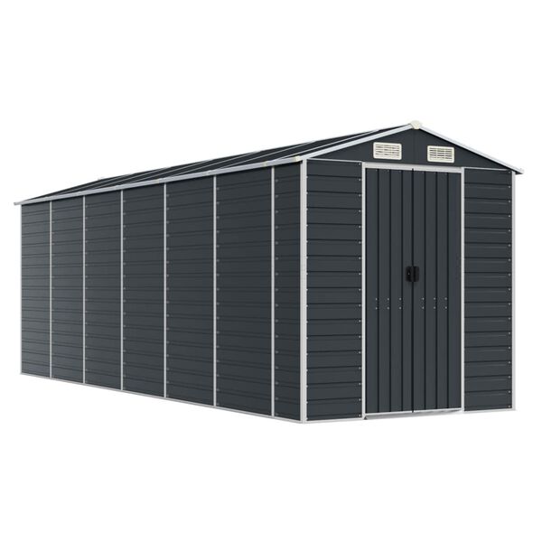 vidaXL Garden Shed Anthracite 191x555x198 cm Galvanised Steel
